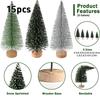 8/12pcs Mini Wooden Christmas Trees Artificial Christmas Tree For Xmas Tabletop Ornaments Christmas Decorations 2025 Navidad