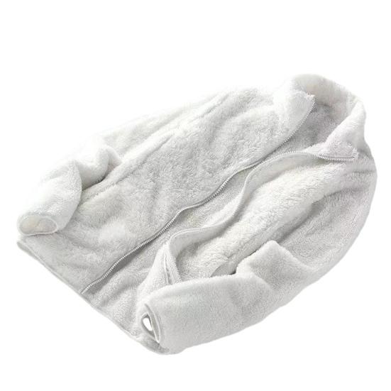 Høst Vinter Kvinner Menn Ensfarget plysj frakkstativ Krage Langermet glidelåslomme Dobbeltsidig fortykket fuskepelsjakke Streetwear