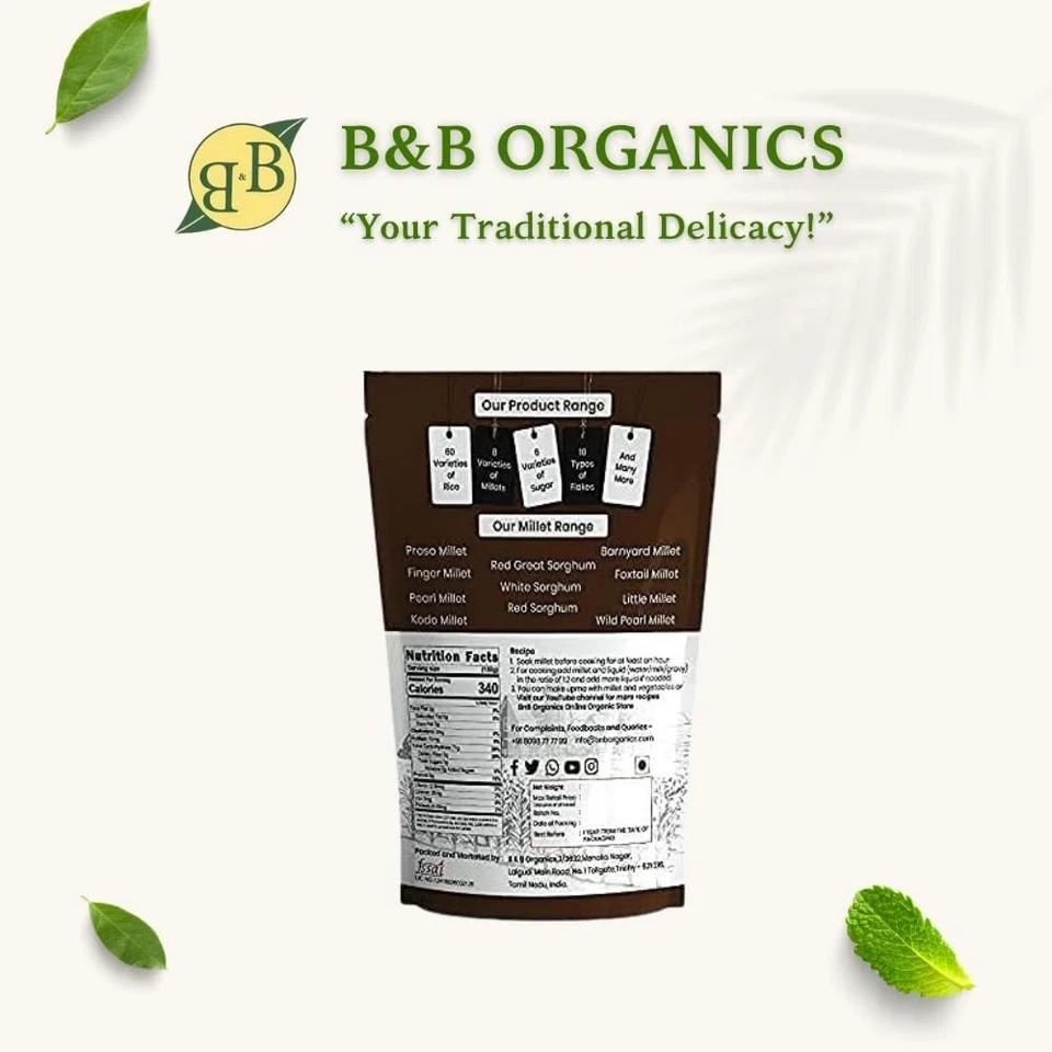 B&B Organics Finger Millet Flakes (500g)/ Traditional Millet Flakes/Ragi Aval.