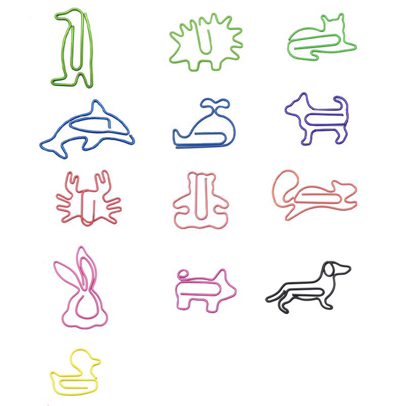 Colorful Cartoon Heart-Shaped Paper Clips