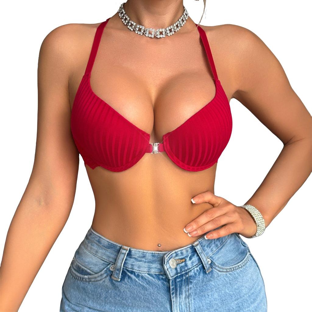 Große Größe TK schöner Rücken-Sammel-Frontverschluss Französischer sexy Spitzen-BH