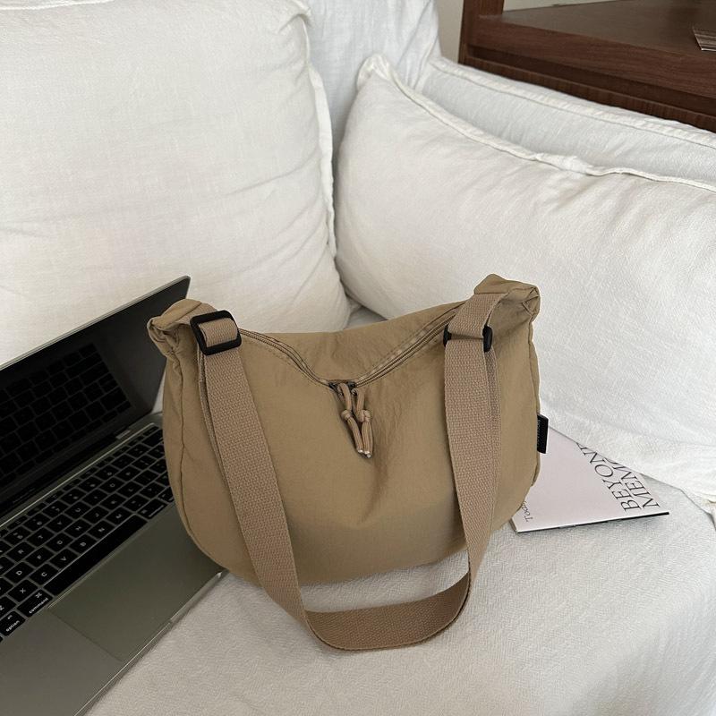 Large capacity solid color literary and leisure lazy style fashion shoulder messenger bag trendy versatile women's tote bag