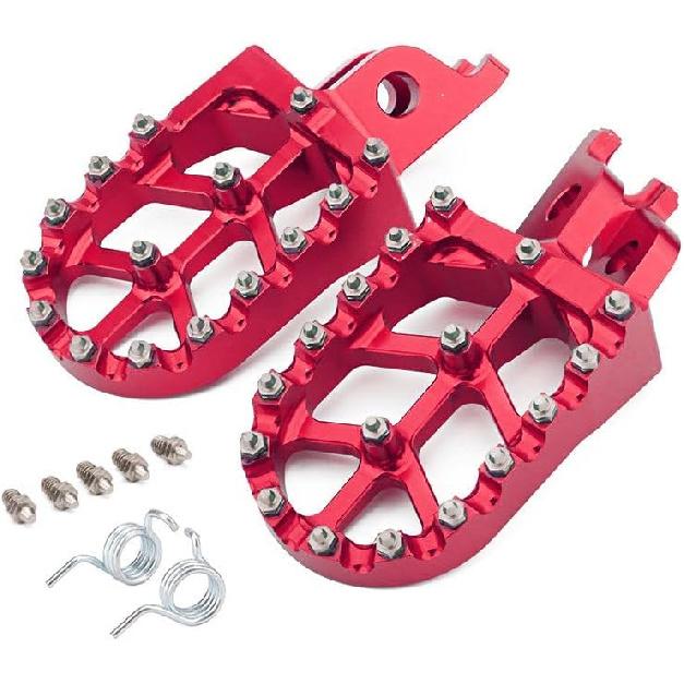 Dirt Bike Foot Pegs Motorcycle Footpegs Wider Foot Rest CNC for CRF250L/CRF250L RALLY 12-21 CRF300L/CRF300L RALLY 21-24 Transalp XL750 Red