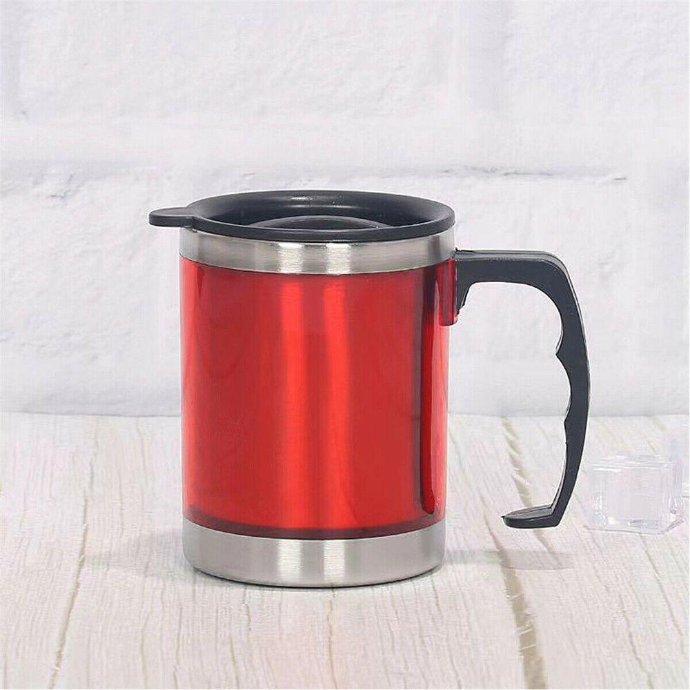 Portable Double-Wall With Lid Vacuum Cup Travel Mug Insulated Bottle Coffee Tea Flask Cup
