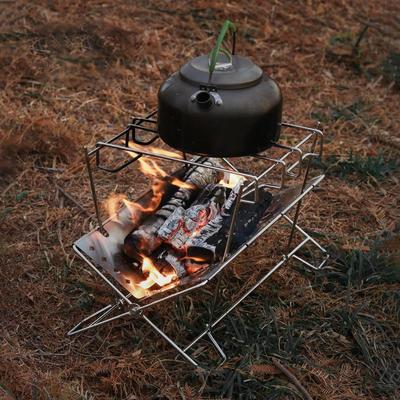 Portable Folding Stainless Steel BBQ Grill and Fire Pit