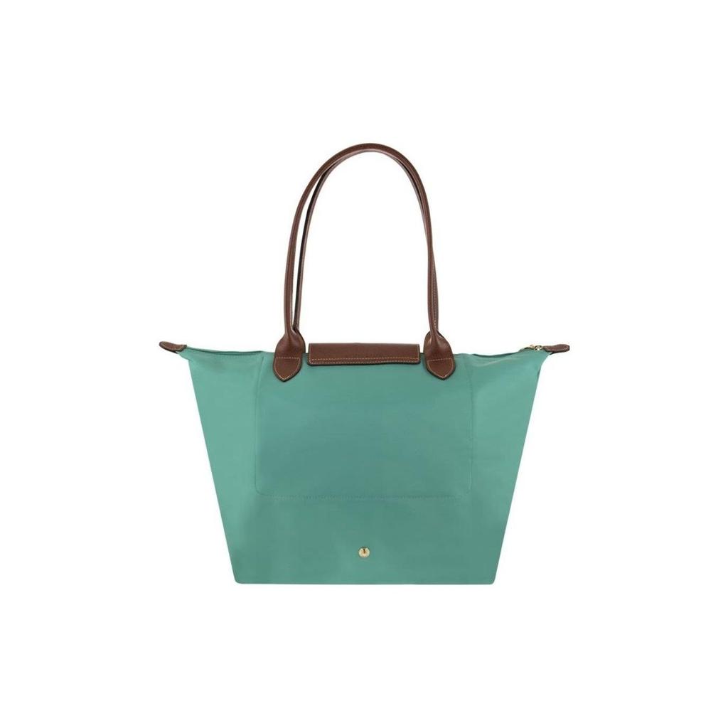 Longchamp Le Pliage Original Sac Cabas Boulette Fermeture Zippée 31 Boutons Poignée Longue Garniture Cuir Femmes Sacs Cabas Bleu 1899089P70