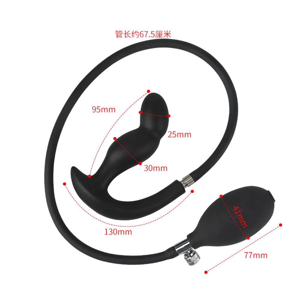 Yemax Anal Balloon Anal Pump Anal Expansion Anal Plug Silicone Double Layer Construction Manual Inflatable Anal Beads for Beginners Men Women Adult