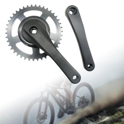 Folding Bike Crankset Single Speed Aluminium Alloy Round Lightweight Crank Arm Set Square Taper for