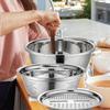 Stainless Steel Vegetable Slicer Grater 3in1 Colanders Basin Grater Bowl Drain Basket Kitchen Household Thickened Drainage Basin