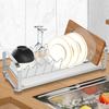 Kitchen Drying Rack Small Dish Drying Rack Stainless Steel Small Bowl Drainer Compact Kitchen Counter Dish Drainer with Tray