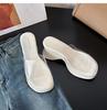 XJ-2 High-heeled Thick-soled One-word Cool Slippers for Women To Wear New Height-increasing Small Transparent Waterproof Sandals Slippers