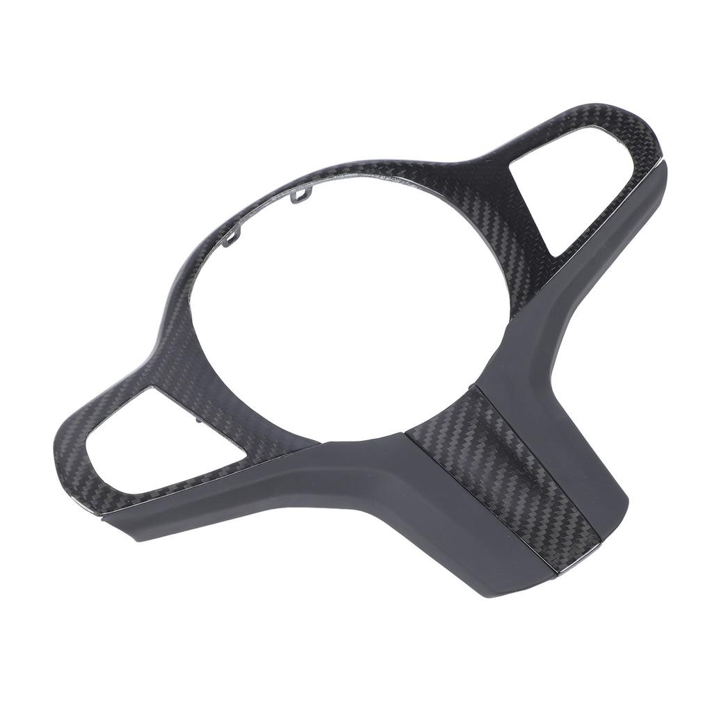 Carbon Fiber Steering Wheel Frame Trim Fadeproof Nappa Leather Steering Wheel Button Panel Trim for