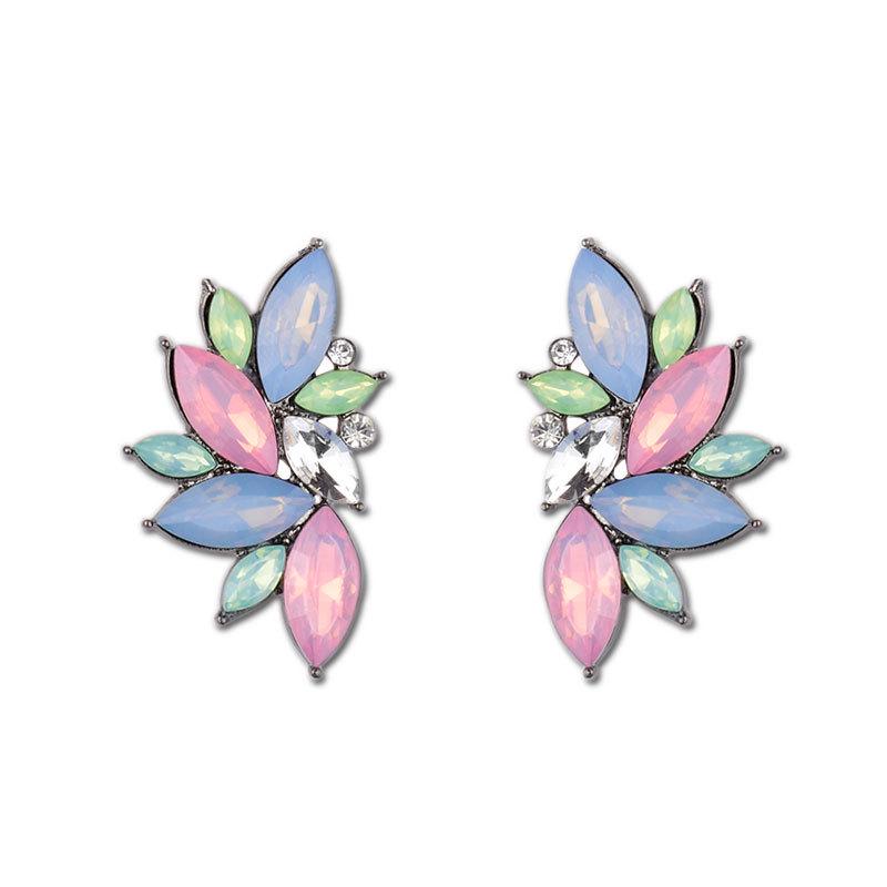 Fashion Exaggerated and Generous, Women's Trend Personalized Alloy Diamond-encrusted Multi-layer Stud Earrings