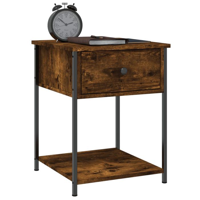 VidaXL Bedside Table Smoked Oak 44x45x58 Cm Engineered Wood 825847