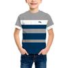Trendy Children's Short-sleeved T-shirt with Stripes and Numbers Kids' Top