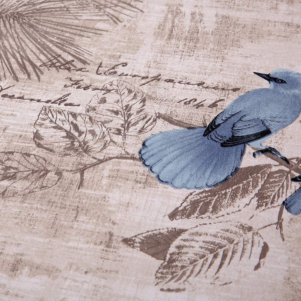 Vintage Bright Blue Birds Peel and Stick Wallpaper Floral Self Adhesive Wallpaper Removable Contact Paper for Dresser Drawer