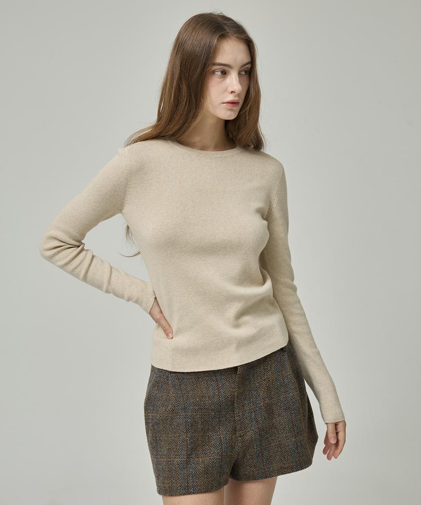Lapineatteullie Essential Cashmere Knit Top Oatmeal