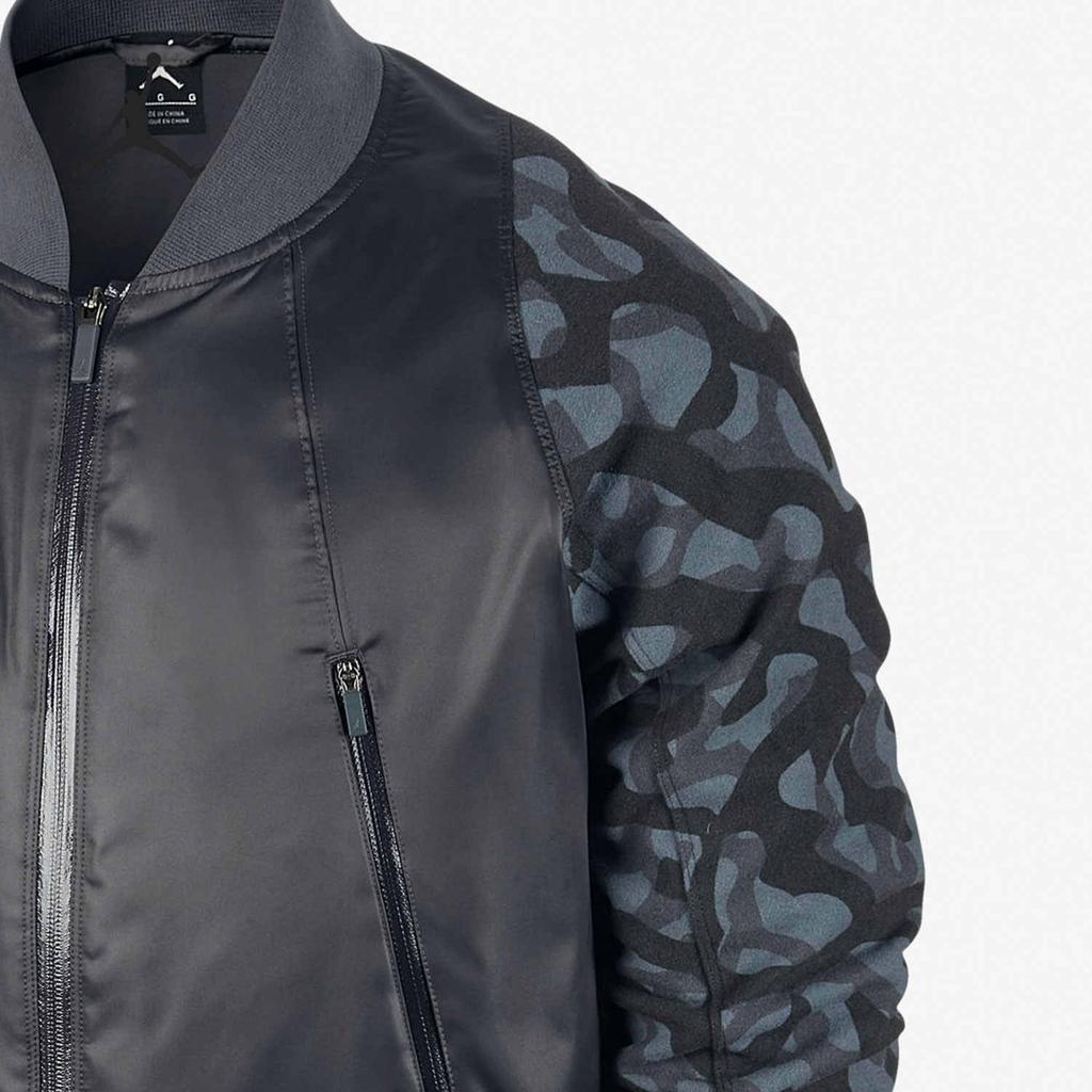 Jordan Solid Color Print Logo Stand Collar Zip-Up Casual Sports Jacket Men Jackets Black 716847-021