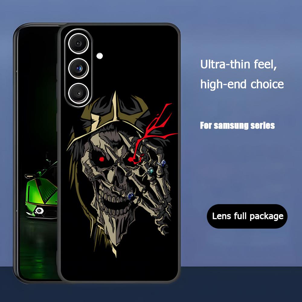 Overlord Cool Hot Anime Phone Case For Samsung Galaxy S25 S24 S23 S22 S21 S20 Plus Ultra Note20 Soft Black