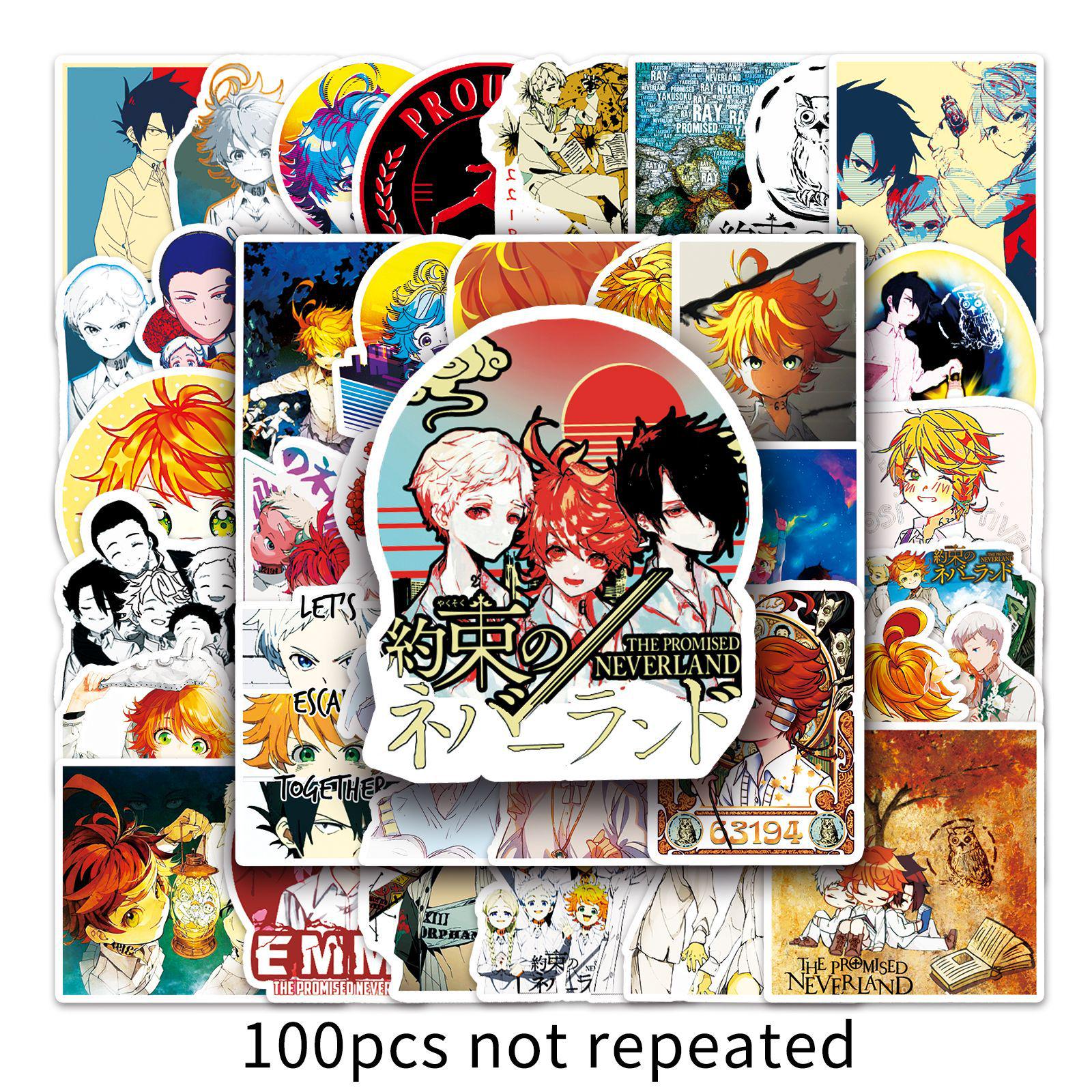 100-Piece Promised Dream Island Anime Graffiti Stickers for Suitcases, Notebooks, and Cars