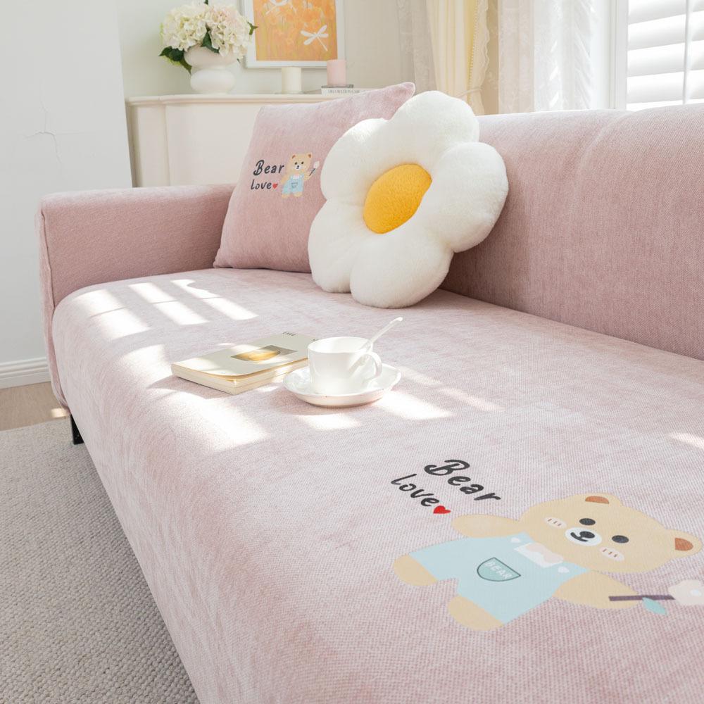 Tecknad Chenille Sofföverdrag Säsong Elastiskt Allomfattande Fyra Säsonger Universellt Halkfritt Soffsittdynor Repskyddande