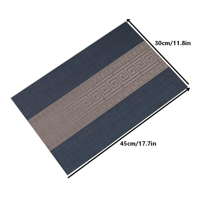 Chinese Style Pvc Table Mat Woven Waterproof And Oil-Proof Non-Slip Light Luxury Table Mat Simple Household Cup Mat 45X30Cm