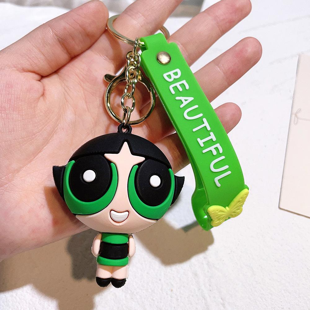 Mignon Anime Les Supers Nanas Série Porte-clés Kawaii Dessin Animé Rôle Créativité Sac à Dos Porte-clés Cadeau Filles