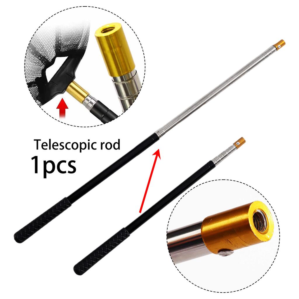 Retractable Landing Net Rod Lightweight Wear Resistant Non Slip Handle Versatile Telescopic Fishing Net Pole 5 Section Parts