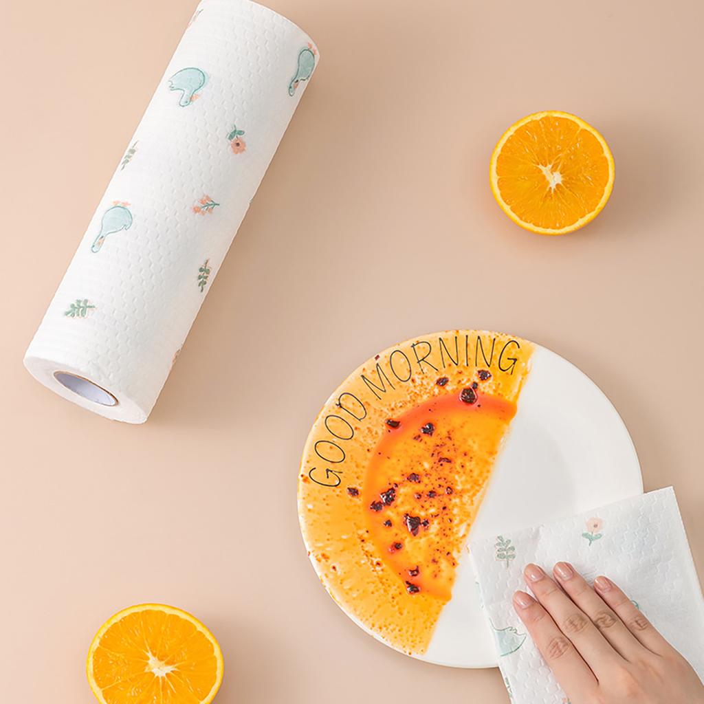 1pc Kitchen Cleaning Dish Cloth Lazy Rag Scouring Pad Oil-free Disposable Dish Towel Non-woven Fabric Cleaning Rags