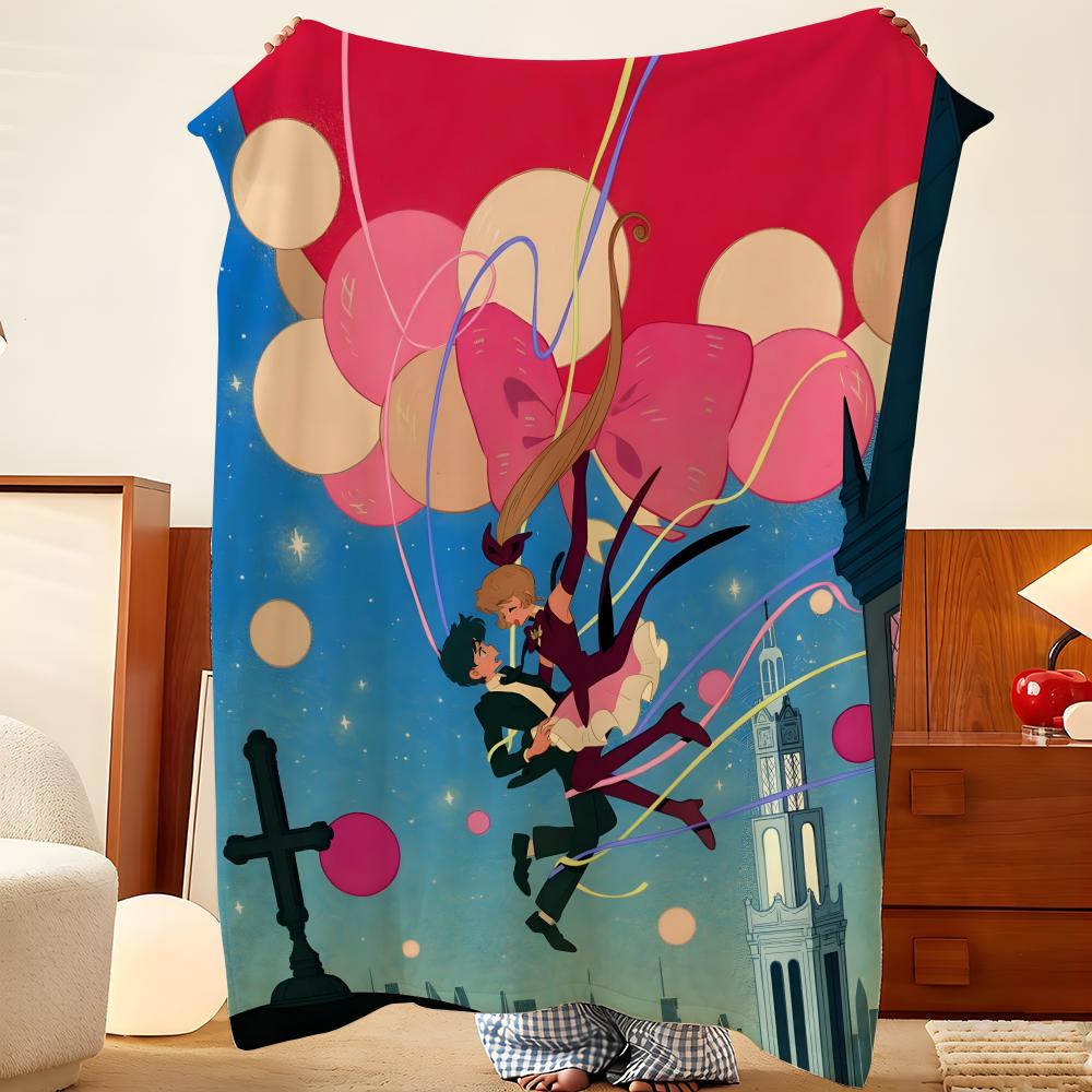 Anime S-Saint T-Tail Throw Flannel Throw Blanket, Lightweight Cozy, Durable Washable cute Cool