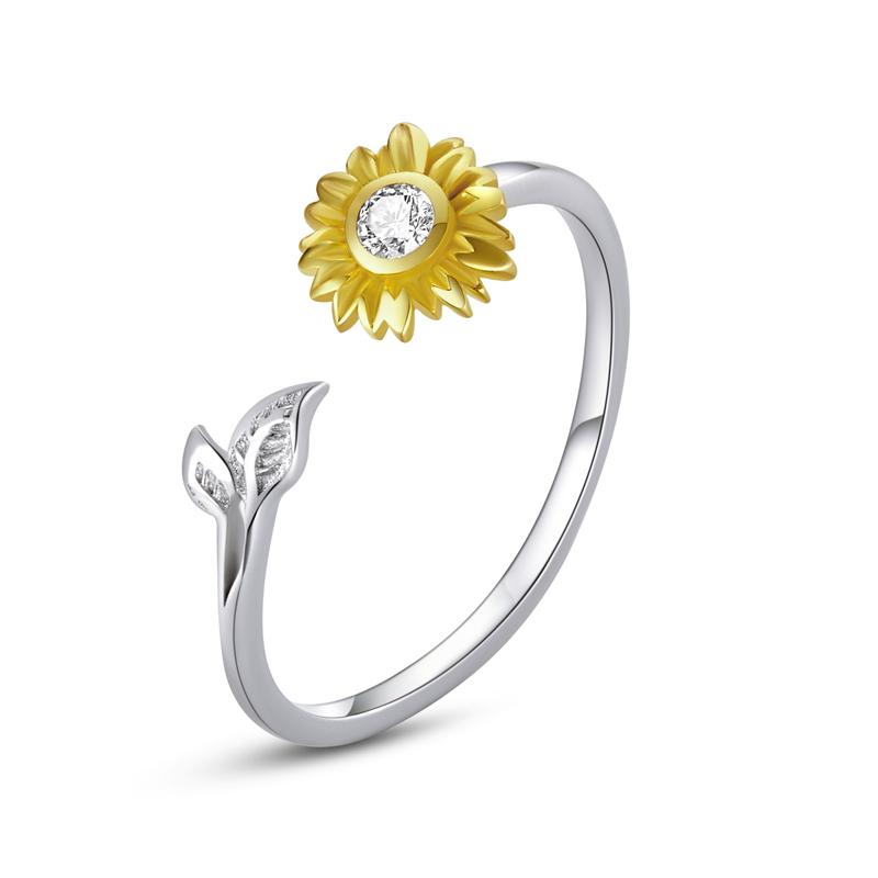 WOSTU Adjustable Rings Real 925 Silver Stackable Engagement Zircon Open Size Rings For Women Female Original Jewelry