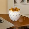 Realistic Strawberry Sculpture Resins Craft Fake Fruit Props for Table Centerpieces Themed Parties Photography Use