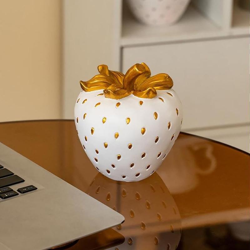 Realistic Strawberry Sculpture Resins Craft Fake Fruit Props for Table Centerpieces Themed Parties Photography Use