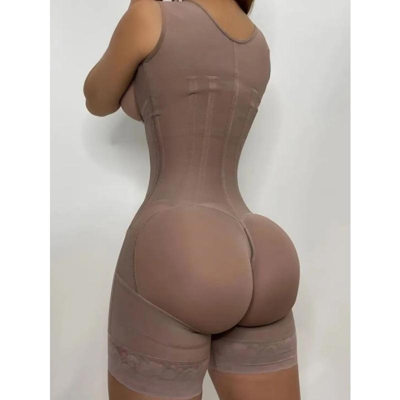 Waist Shaping Bodysuit Shoulder Straps Breasted Zippers Large Size Bodysuit Waist Cinch Tummy Butt Lifting Thin Body Shaping Garment