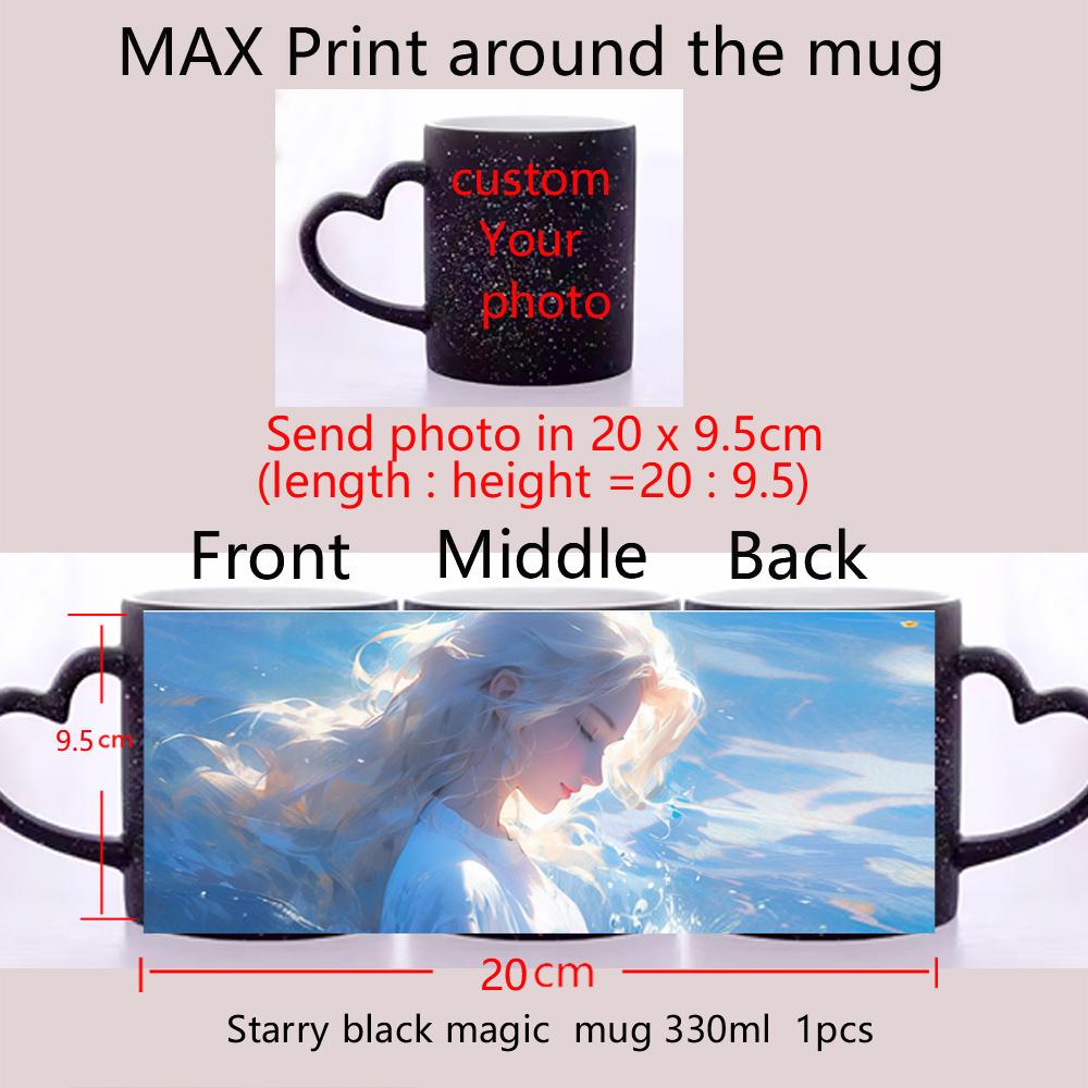 Personalisierte Zaubertassen, individuelle Farbwechseltasse, durch Hitze aktiviert, jedes Bild, Foto oder Text wird auf die Tasse gedruckt, Geschenk zum Muttertag für Papa