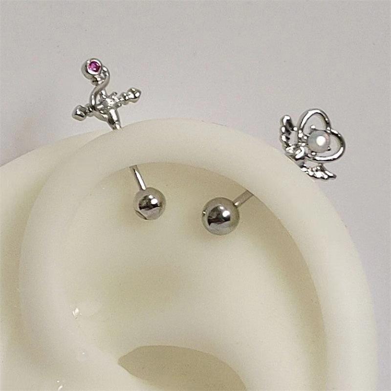 Magic Style Earrings All Simple Earrings Small Metal Three Can Choose Magic Earrings