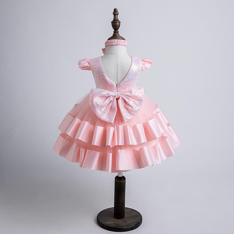 First Birthday Princess Dress - Girls' Mesh Puff Skirt Costume for Kids, Summer Wear