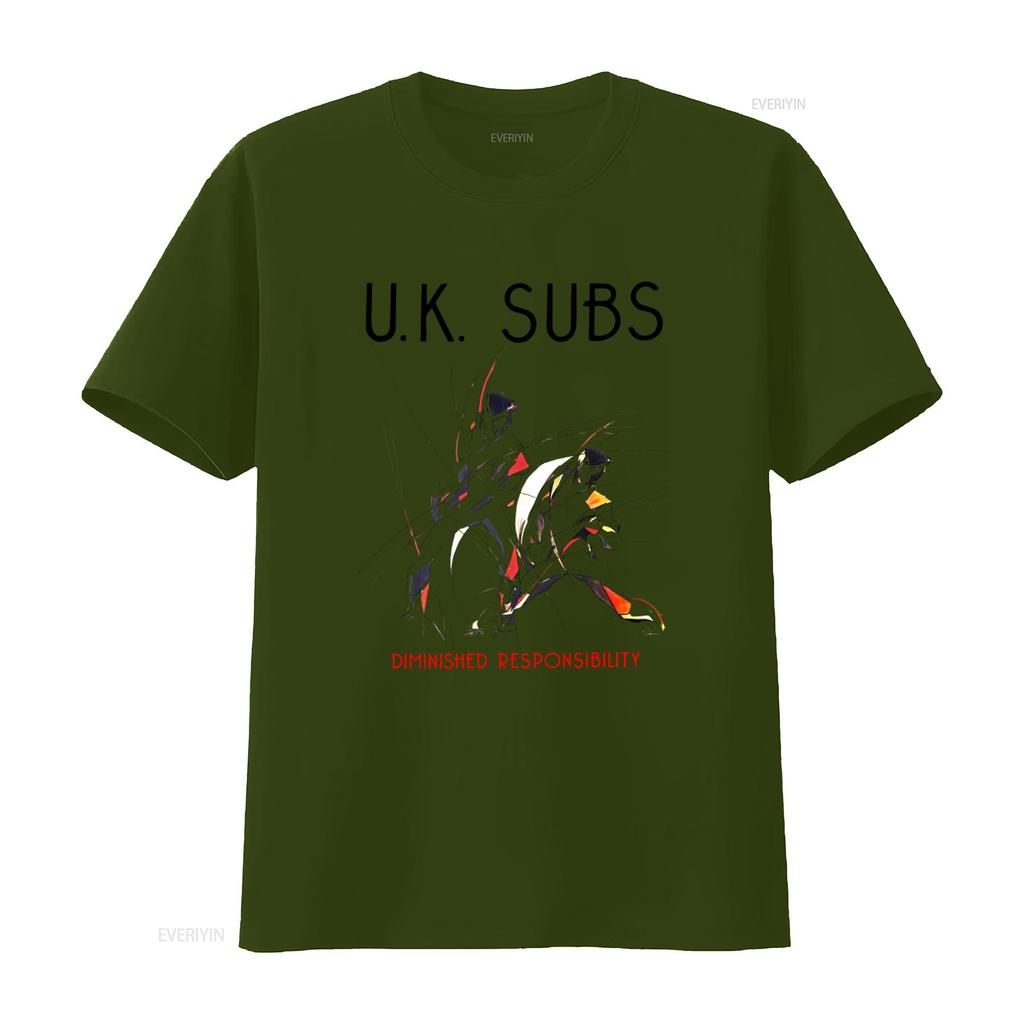 UK Subs Diminished Responsibility White T Shirt New Fashionable Rock Band Design vintage Washed Top For Everyday Wear