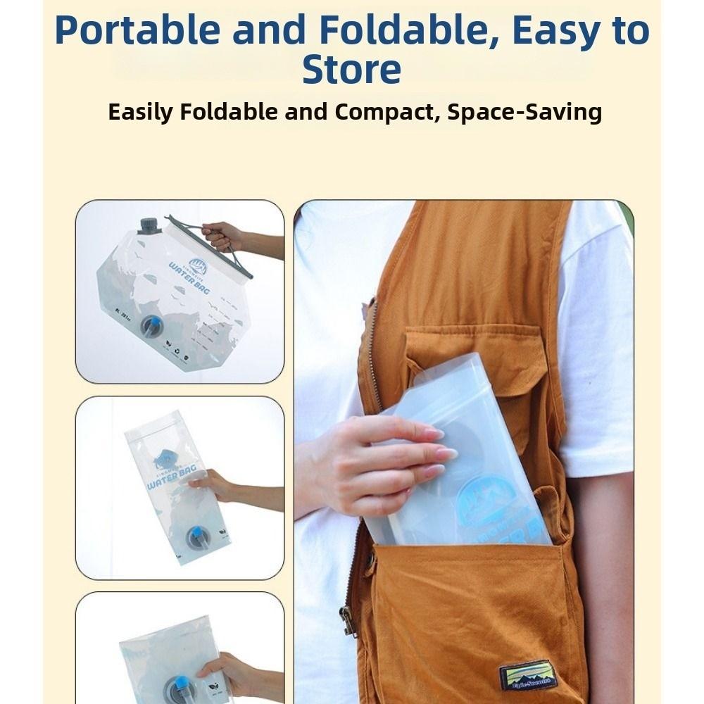 with Faucet Water Container Transparent Khaki Folding Water Storage High Quality Water Pouch Trip