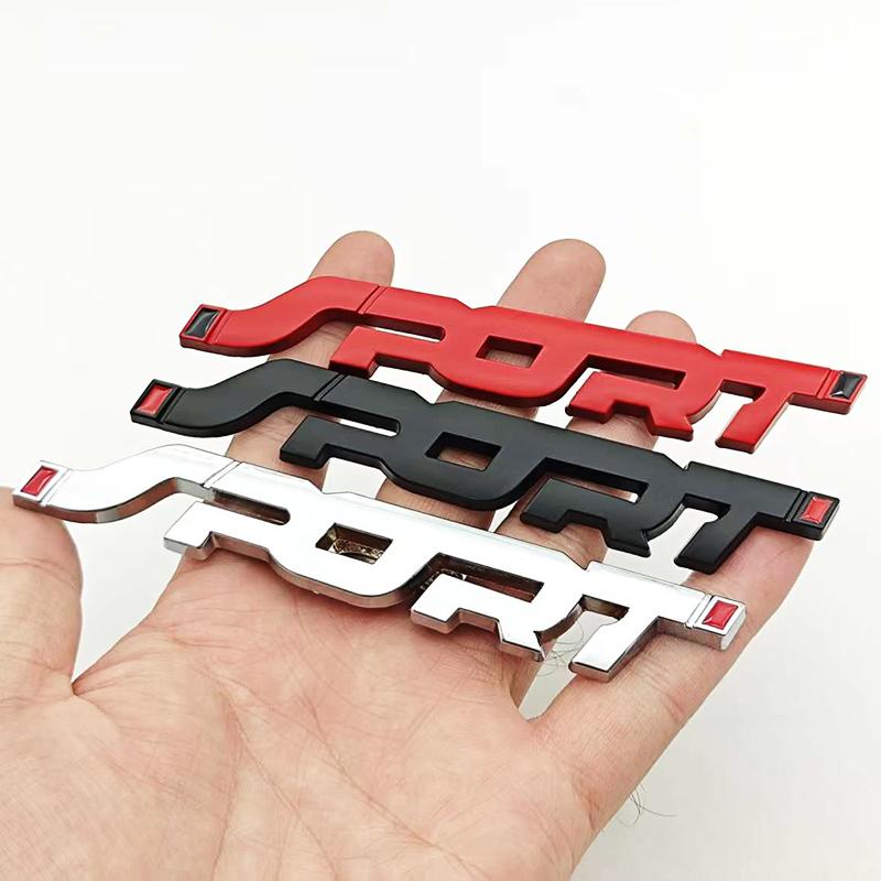 Car Accessories Sticker Styling Metal 3D Chrome Black Auto Car Trunk Racing Sport Logo Letters Emblem Badge Decals Sticker