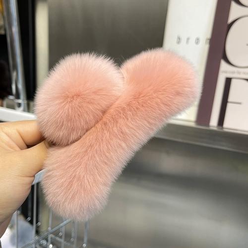 

Действительно большая заколка для волос кролика рекс, заколка для волос с темпераментом, новый милый плюшевый головной убор, аксессуары для волос.