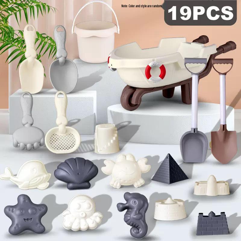Interactive Educational Beach Toy Set: Ocean Sand Molds, Sprinkler, Shovel, Sand Timer, and Water Play Kit