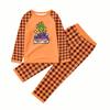 Family Matching Halloween Pajama Set with Patchwork Print for Women Men and Kids