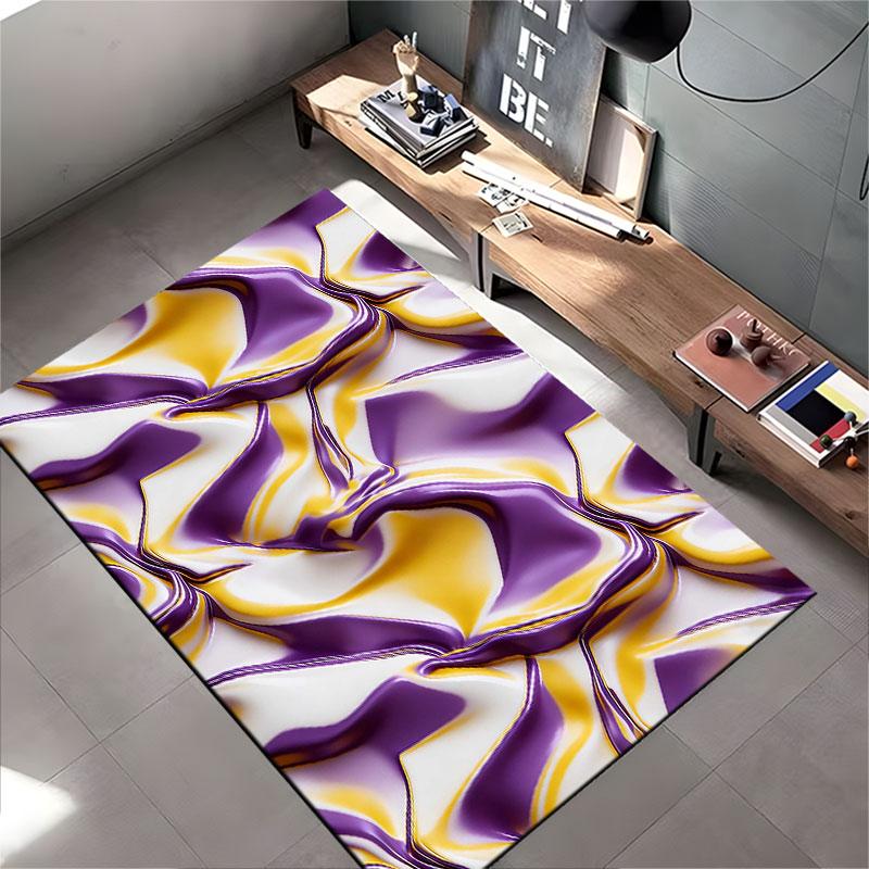Purple and Gold Abstract Waves suitable as a non-slip mat for the living room or bedroom sofa