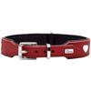 Dog Collar - HUNTER - Love - Red/black - Cowhide Leather - Adjustable Size 24-28 Cm