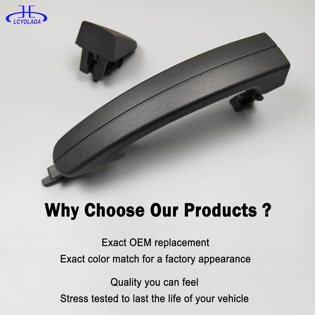 Exterior Rear Passenger Sliding Door Handle For 2015- Ford Transit T150 T250 T350 Van, Replaces# BK2Z-6126604-A, BK2Z-61218B08-A, 97699, Textured