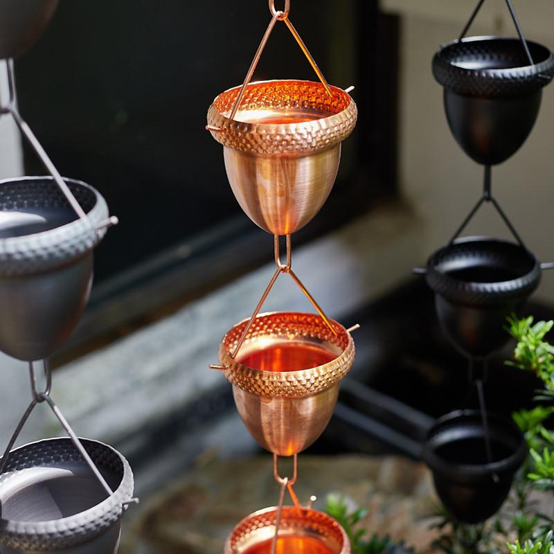 Alloy Copper Aluminum Acorn Rain Chain Outdoor Garden Rainwater Tool Management