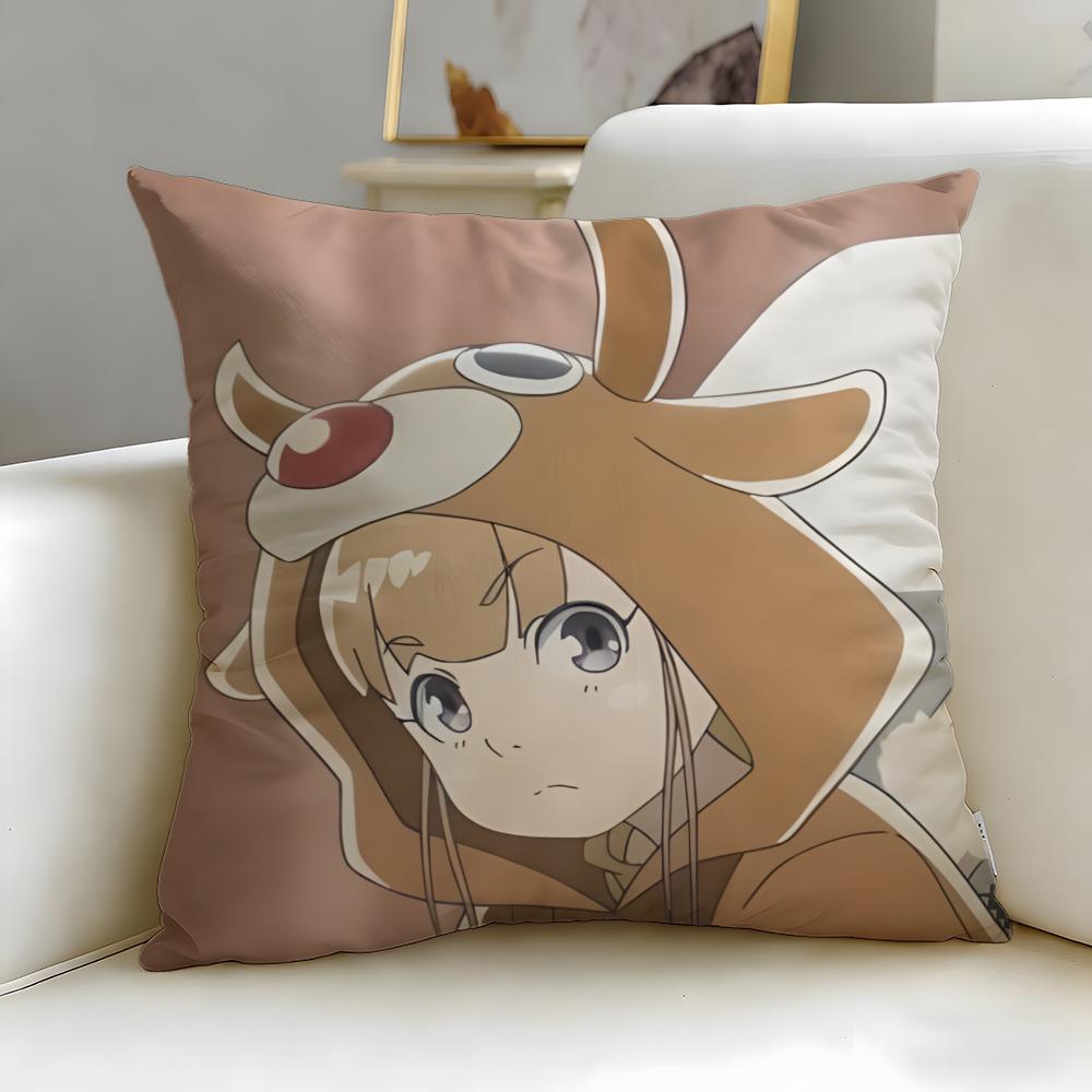Anime A Place Further Than the Universe Cushion Cover Soft EasyWash Pillow Case Versatile for Couch Bed Travel and Office