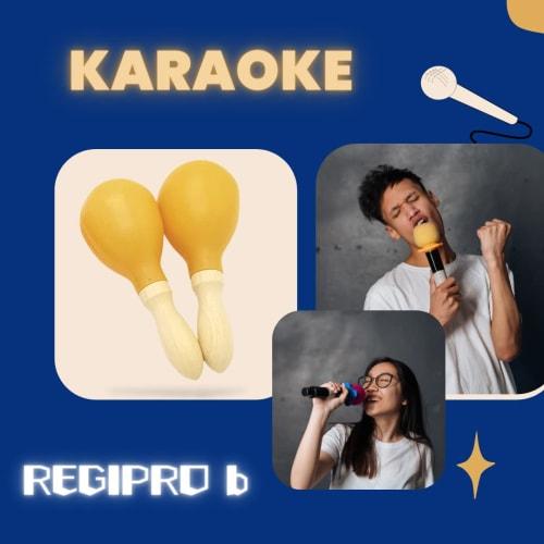 Set of 2 RegiProb Maracas, Plastic and Wooden, Perfect for Karaoke, Percussion, and Party Supplies (Yellow)