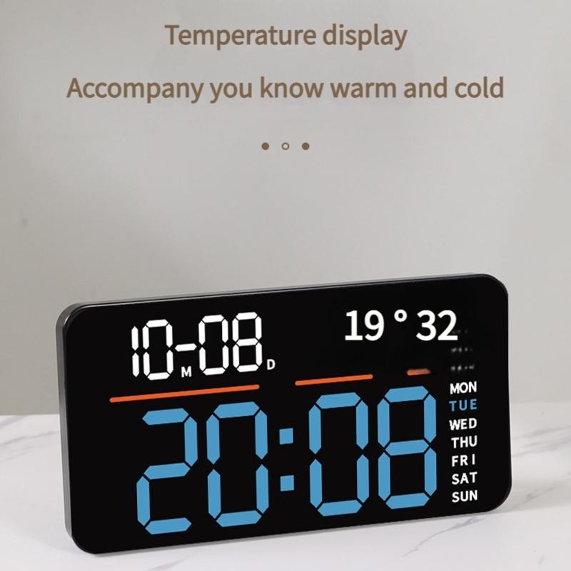 Large LED Screen Digital Clock With Double Mount Design 2 Alarms Quiet Operations For Home Office Bedroom Decors